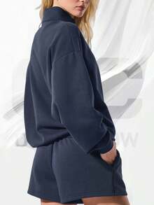 Accolade 1/4 Zip Pullover - Navy - View 2