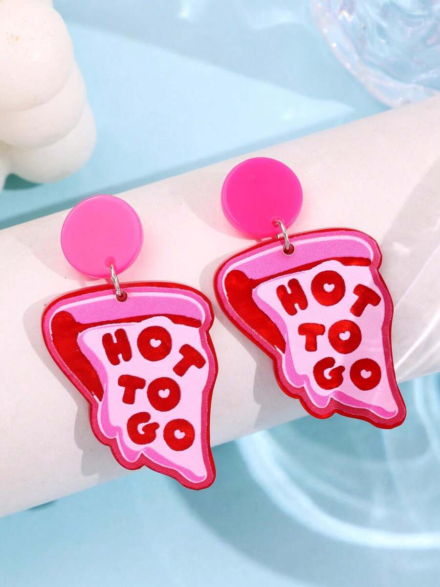 1 Đôi bông tai hình pizza "Hot To Go" bằng acrylic ánh ngọc trai, cá tính và độc đáo, thích hợp cho đi làm hàng ngày, lễ hội và tiệc tùng. - Nhiều màu - Xem 1