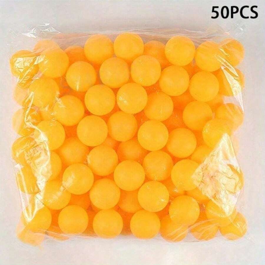 5/10/20/50pcs 40mm Matte Yellow & White Durable PP Material Rust-Proof Table Tennis Balls, Suitable For Adult Practice And Recreation - Multicolor - View 1