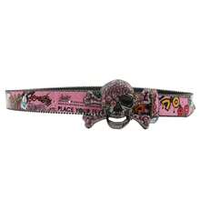 Pink Big Skull Punk Black Rhinestone Belt Rhinestone Soldier Belt Western Cowboy Y2K Fashion Belt Hip Hop Graffiti Summer, School Casual, Business, Boyfriend Husband Father Dad Men Gift, Daily Wear, Fashion, Teen, Outdoor, Vacation, Athletic, Travel, Street, Boho, Vintage Fall, Autumn, Halloween Autumn-Winter Accessories,Suitable For Teens, Youth,Men,Casual, Outdoor, Athletic, Vacation, Graduation Gifts, Birthday, Daily Wear HDVN - 彩色 - 查看 4