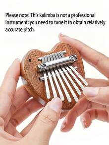 1pc Kalimba Thumb Piano, Wooden Mini Portable Piano, Suitable For Music Lovers, Portable Musical Instrument Pendant, Suitable For 14 Years Old And Above, No Power Source Required, Home Entertainment Item, Party, Birthday, Holiday Gift - Multicolor - View 7