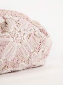 1 Stück elegante rosa Spitzen-Clutch für Frauen, bestickter Blumen-Abendtasche, Braut-Hochzeits-Clutch geeignet für Party, Urlaub, täglichen Gebrauch, ideales Geschenk zum Valentinstag & Muttertag - Pink - Übersicht 7