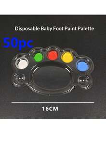Disposable Children's Painting Color Palette, Transparent Flower-Shaped Watercolor Palette, Non-Stick Plastic Palette Suitable For Kindergarten Art Class, DIY Crafts, School Drawing Activities - Disposable Palette - View 16