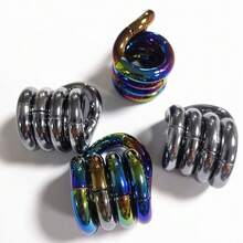 1pc 2026 New Electroplated Fidget Toy, Focus Therapy Anti-Stress Finger Toy RAORAOLE Metal Twist Toy - Birthday Gift, Ideal Gift, Surprise Gift, Holiday Gift, Couple Gift, Christmas Gift, Gamer Gift - Squeeze Toy, Stress Relief Essential - Multicolor - View 7