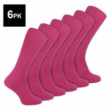 Sock Snob Sock Snob - 6 Pairs Multipack Mens Ribbed Dress Socks | Breathable Crew Cotton Socks - Fucsia - Ver 1
