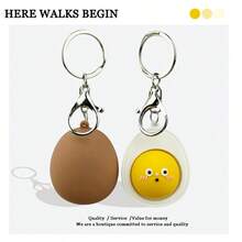 1pc Cute Realistic Egg Squeeze Doll Keychain, Creative Small Gift, Birthday/Holiday Gift, Popular Doll - Multicolor - View 5