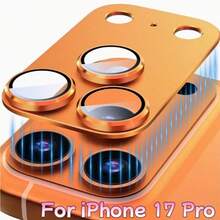 Armor Lens Film, Compatible With Apple 17/17 Pro/17 Pro Max/17 Air, Metal Armor Lens Film, Metal Frame Tempered Glass Lens Protector, Lens Protector Pad, Mobile Phone Accessories, Mobile Phone Protection, Camera Shield, Mobile Phone Lens Protection, Mobile Phone Case Friendly, Minimalist Shield, Streamlined Design, Scratch-Resistant Glass, Sturdy Shield, Smartphone Users, Photography Enthusiasts - Multicolor - View 17