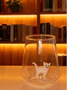Handmade Glass Mug With Cat Statue, Glass Drinkware, Glass Cup And Water Glass, Glass Mug, Gift, Pet, Glass Cup - Multicolor - View 7