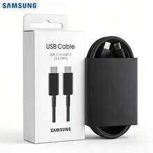 Samsung 双USB-C 5A快充EP-DX510版2.4米PD快充线，适用于Type-C设备、智能手机、平板电脑和笔记本电脑 - 黑色 - 查看 7