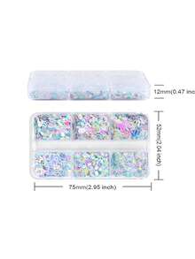 Holographic Laser Nail Glitter - Mixed Stars & Hearts, Ultra-Thin Nail Sequins, Dreamy Stars & Hearts Combination, Highlighter Shiny Stars & Hearts Hollow Mix, Suitable For Nail Salons And DIY Nail Decoration - Multicolor - View 9