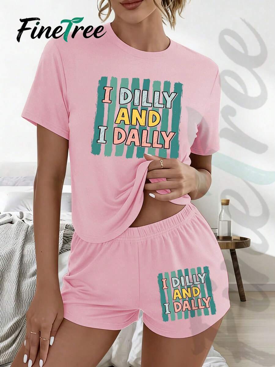 FINETREE  2-Piece Set Women's T-Shirt & Shorts 2-Piece Set – 2026 New Year & Valentine's Day Outfit, Soft Skin-Friendly Fabric, Ideal For St. Patrick's Day & Back-To-School Season, Exclusive For Teachers, Perfect Holiday Gift Choice-Faith Over Fear T Shirt With Bible Verse 2 Corinthians 5 7 Christian Cross Print Women Casual Loose Fit Comfortable Cotton Top For Everyday Wear Spiritual Inspiration Outfit For Believers And Faithful Souls - 粉色 - 查看 1