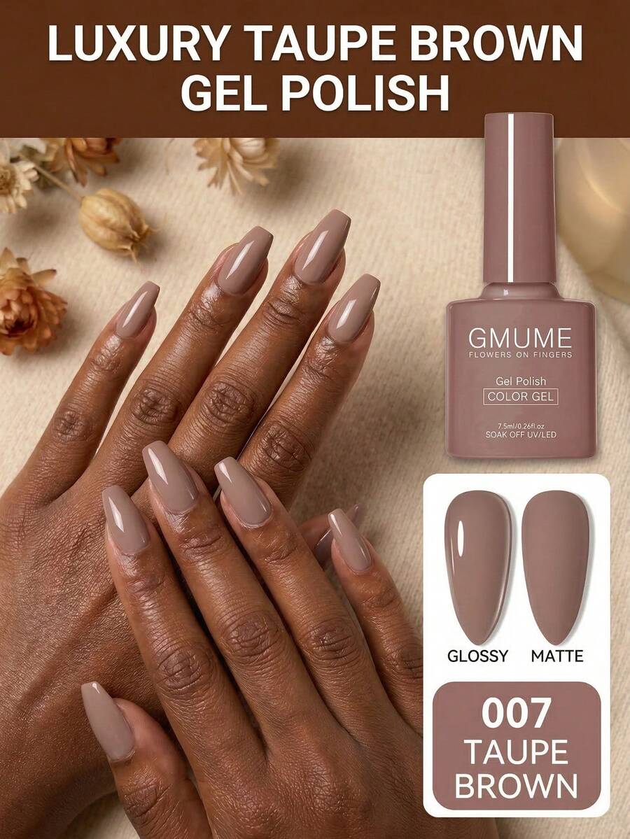 GMUME 7,5ml Esmalte de Gel Fosco Lavanda Cinza, Tom Lavanda, Gel de Unhas UV LED Removível, Cor Consistente com o Frasco, Qualidade de Salão Profissional, Longa Duração, Adequado para Manicure Caseira DIY de Outono/Inverno, Estilo Misterioso e Elegante