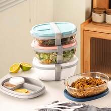 1 hộp đựng salad nhẹ, hộp cơm trưa bằng nhựa dùng được trong lò vi sóng, kèm dụng cụ ăn uống, dành cho học sinh. - Nhiều màu - Xem 3