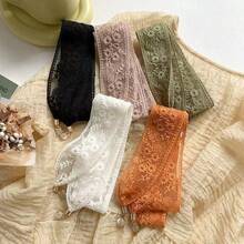 1 Piece Of Light Luxury Pendant Lace Fairy Style Braided Hair Ribbon Headband, Stylish Headwear, Temperament Tied Hair Hollow Exquisite Flower Headband, Summer Fashion Versatile New Long Hollow Decorative Headband, Also Suitable For Hat Lace Accessories, Waist Accessories, Bag Decoration Lace Ribbon Multi-Purpose,Festival,Party - Multicolor - View 6