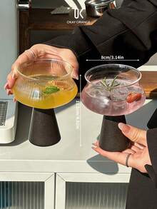 1 pieza Vaso de vidrio de alta calidad, fácil de limpiar, apto para té con leche, café, bebidas, batidos, helados, postres, bebidas calientes y frías, ideal para el hogar, reuniones familiares, té de la tarde, restaurantes, oficinas y escuelas, regalo perfecto para ocasiones especiales - Multicolor - Ver 3