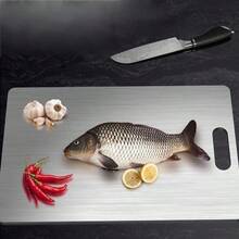 Stainless Steel Cutting Board, Double-Sided Cutting Board, Reinforced Material, Cooking Cutting Board, Kitchen Tool, Hangable, Convenient Storage - Random Color - View 2