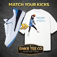 Air Jordanss 2 Low University Blue - "Flight School At Chapel Hill" Tee  Perfect Match For UNC 2s - hình dạng - Xem 1