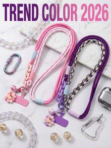 Crossbody Phone Lanyard-An Accessory Combining Hands-Free Convenience, Anti-Loss Functionality, And A Sporty Style; Features A Detachable Connector Tab And Is Designed Specifically For College Students And Outdoor Workers. - Multicolor - View 10
