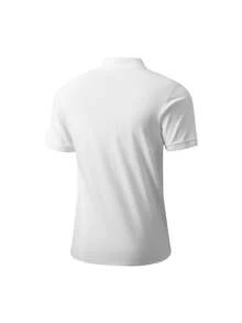 1 chiếc áo polo nam màu trắng, mềm mại và thân thiện với da, kiểu dáng tối giản, thoải mái cho kỳ nghỉ, có thể giặt máy, phù hợp cho kỳ nghỉ, công sở nhẹ, du thuyền, ăn tối. - trắng - Xem 4