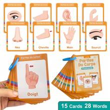 Early French Learning Flashcards Animals Food Body Parts Fruits & Vegetables Children Montessori Education French Cards Toy - Multicolor - View 18