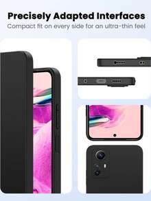 Ốp lưng điện thoại màu đen mờ, tương thích với Redmi/Galaxy/, bảo vệ toàn diện, chống trầy xước, thiết kế mỏng nhẹ, chống bám vân tay, phù hợp cho cả nam và nữ. - màu đen - Xem 2