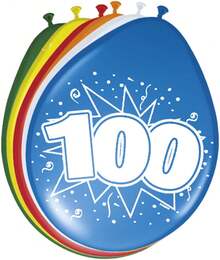Folat 08300 - Globos con número 100-12" / 30 cm - 8 unidades. - Número 18 - Ver 1