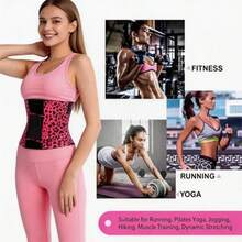 1PCWomen's Comfortable Nylon Adjustable Multi-Color Triple-Wrap Waist Cincher Belt – Tummy Control Body Shaper, Slimming Sexy Waist Trainer For Holiday & Festival Wear - 黃色豹紋 - 查看 5