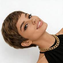 Beaushine 6-Inch Short Pixelated Wig, Made Of 180% Density, Easy To Wear, Suitable For Beginners, Ideal For Parties, Concerts, Travel And Daily Wear - S4 - View 5