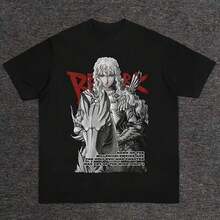 Hip Hop Tees Men, Letter Cartoon Printed Round Neck T Shirt, Casual Hip Hop 100 Percent Pure Cotton Outdoor Short Sleeved Summer Top, Father's Day Graduation Gift, C-Learance S-Ale For Men - 黑色 - 查看 9