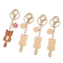 Cat Keychain, Cute Cats Charms, Enamel Alloy Metal Kawaii Cat Key Chains, Kitty Keyring,The Perfect Combination Of Cat Claws And Wagging Tails, Cats Accessories For Women Car Keys Purse. - Color - View 4