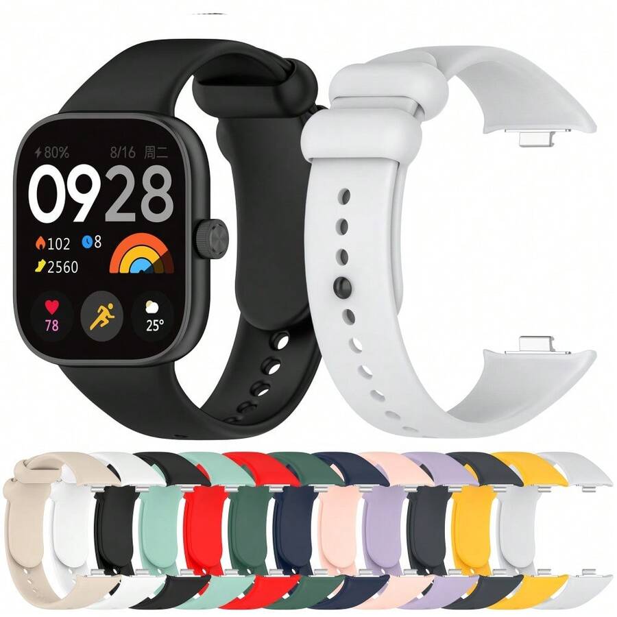 Adjustable Silicone Compatible With Xiaomi Band 8 Pro 9 Pro Smartwatch Accessory Official Replacement Strap For Redmi Watch 4 5 6 Durable Soft Comfortable Lightweight Wristband - Multicolor - View 1