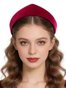 1件女士优雅高端丝绒仿珍珠水晶女王皇冠发箍，适合日常佩戴、宴会和舞会。 - 彩色 - 查看 5