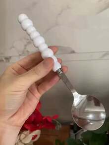 Bộ thìa tráng miệng bằng thép không gỉ cán ngọc trai sang trọng, kiểu dáng gốm sứ, thích hợp dùng để ăn súp, trái cây, vật dụng thiết yếu trong gia đình. - Xem 13