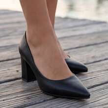 Geeyea Women's Shoes, Women's High Heels, Women's Chunky Pointed-Toe High Heels, Can Be Paired With Skirts And Pants, Uniforms, And Can Be Worn All Year Round. Local Warehouse Shipping. - 黑色 - 查看 7