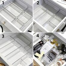 6pcs Plastic Drawer Organizer Set, Non Slip Drawer Storage Tray Large Size Divider, Multi-Functional Storage, Suitable For Domestic Scenes.Drawer/Desktop Cosmetics Storage Box, Transparent Dresser Storage Box, Anti-Drop Multi-Compartment Jewelry And Small Objects Storage, Exquisite Storage Box - 6 Items (3S+3M) - View 6