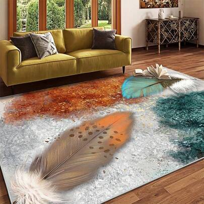 Thảm nhung cao cấp hiện đại, họa tiết nhuộm tie-dye hình lông vũ. Chất liệu nhung, trọng lượng khoảng 850g, độ dày khoảng 0.6cm. Thảm có khả năng chống mài mòn, chống trơn trượt, dễ vệ sinh. Có nhiều kích thước để lựa chọn. Thích hợp cho nhà bếp/phòng khách/phòng ăn/phòng ngủ/ban công/phòng tắm/phòng làm việc. Lựa chọn hoàn hảo cho trang trí nhà cửa.