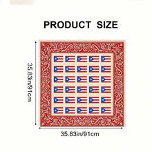 1pc Soft, Stylish, And Beautiful Headscarf/Kerchief, 35.83inch Large Women's Headscarf, Puerto Rico Flag Pattern Headscarf, Skin-Friendly, Breathable And Not Stuffy, Suitable For Daily Outings, Shopping, Dates, Gatherings With Friends, Seaside Vacations, Beach Strolls, And Road Trips, Stylish And Eye-Catching, Fashionable Accessory, Perfect For Summer Holidays And Travel Season - 35,83 x 35,83 inch / 91 cm x 91 cm - Xem 5