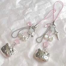 SANRIO Official Hello Kitty Keychain & Phone Charm, Cute Cartoon Cat Phone Decor, Creative Phone Accessory, Bag Pendant, Interesting Backpack Decoration, Ideal For Friend's Birthday Gift, Phone Decoration - Multicolor - View 2
