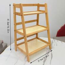 3 Layers Coffee Station Storage Rack, Bamboo Cup Holder Countertop, Kitchen Counter Rack, Tea And Coffee Bar Accessories, Matcha Rack, Cup Display, Condiment Storage Rack,Suitable For Living Room, Kitchen, Study, Bedroom And Bathroom - 原色 - 查看 3