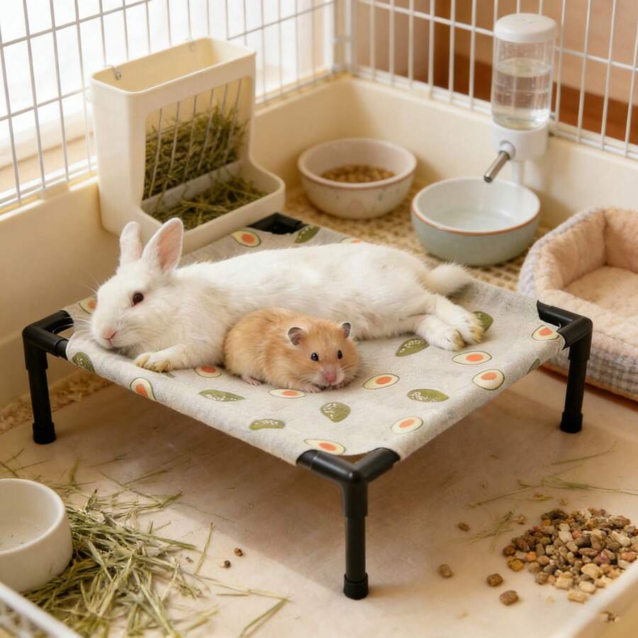 1pc Removable, Breathable, Wear-Resistant, Anti-Slip Pet Mat, Suitable For Hamsters, Rabbits, Cats, Rabbits And Small Pets, All Season Sleep Pad - View 1