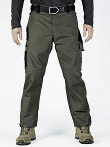 Men's Tactical Work Pants - Multi-Functional Pockets, Specially Designed For Outdoor Hiking, Construction, And Travel, All-Season Professional Style (Spring/Autumn/Summer) -Solid Color Design, Practical With Multiple Pockets, Durable And Long-Lasting - Army Green - View 2