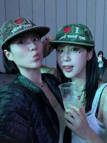 豹纹迷彩小红心嘻哈棒球帽，女博主同款，小众复古豹纹迷彩平沿软顶棒球帽，小众复古迷彩豹纹平沿嘻哈帽，软顶棒球帽，心形棒球帽，滑板嬉皮风，夏季，沙滩，帽子 - 彩色 - 查看 2