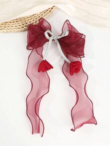 1pc Cute Sweet Bow Hair Clip, Suitable For Girls, Decor For Back Of Head, Spring Clip For School, Music Festival, Beach, Picnic, Hair Accessory - Multicolor - View 3
