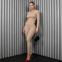 Leggings And Long-Sleeved Blouse Set - Sand - View 1