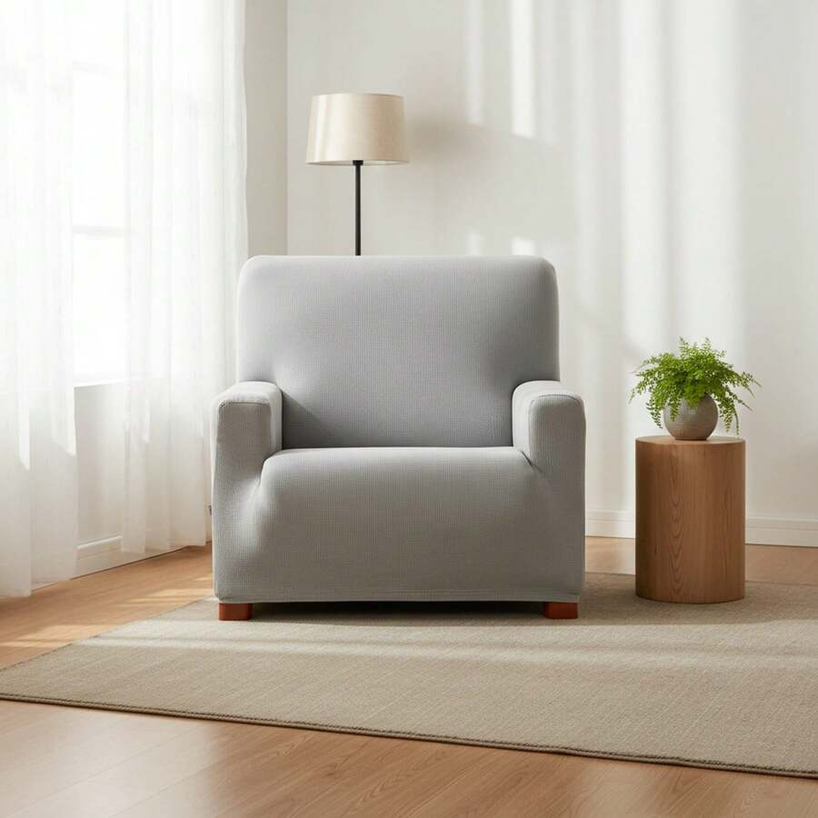 Kiva Universal And Versatile 1-Seater Sofa Cover, Various Colors Available – Easy-To-Fit Protective Sofa Cover For Backrest, Seat And Arms - 珍珠灰尤利西斯 - 查看 1