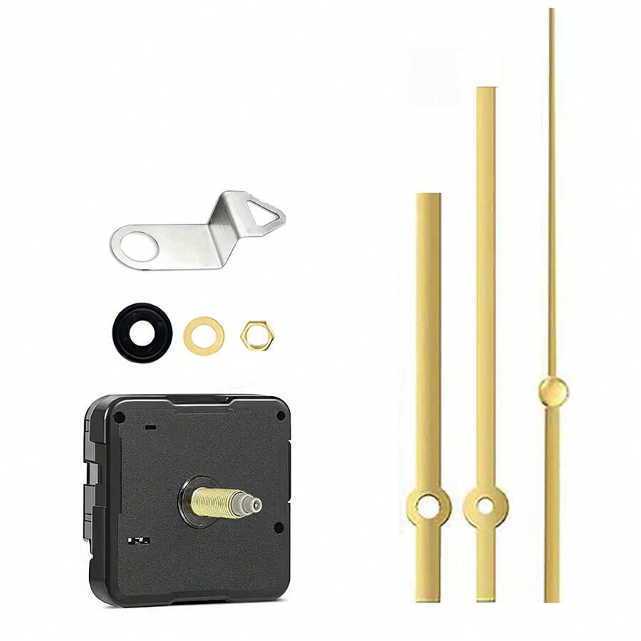 1 Set Quartz Clock Movement DIY Kit, 23mm Shaft Length, Includes 1 Pair Gold Clock Hands, For Repairing, Replacing, Making Wall Clocks & Desk Clocks, Suitable For Home & Office Decor, Great Gift For Clock Enthusiasts