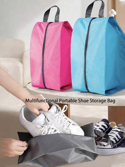 Portable Oxford Cloth Shoe Bag, Home Shoes Dust-Proof Moisture-Proof Bag, Outdoor Travel Shoe Storage Bag, Beach Tote