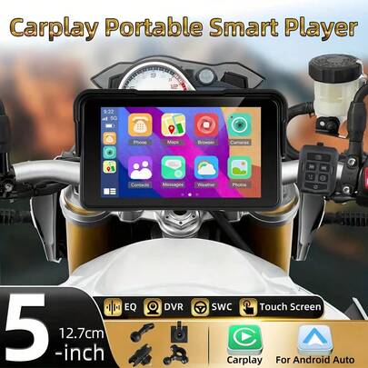 5-Inch Smart Screen Device For Motorcycles With Wireless Carplay And Android Auto Compatibility, Featuring High-Performance Chips, Tire Pressure Monitoring, GPS, A High-Resolution Display, Support For Multiple Languages