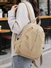 Women's Minimalist Casual Backpack, Lightweight Water-Resistant Nylon Daypack For Daily Commute, School & Travel - Multicolor - View 15