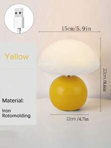USB Pilz-förmige LED Schreibtischlampe, weiße minimalistische Stimmungsbeleuchtung geeignet für Schlafzimmer und Studentenwohnheim - Einheitsgröße - Übersicht 13